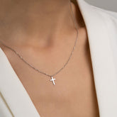 Silver Simple Cross Necklace for Women
